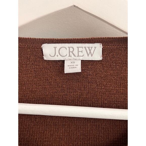J. Crew Giselle Long Sleeve V-Neck Button-Front Sweater-Blazer Heather Walnut XS - Picture 7 of 12